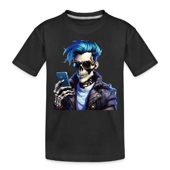 SKELETT MANN - Kinder Premium Bio T-Shirt - Schwarz - Vorne