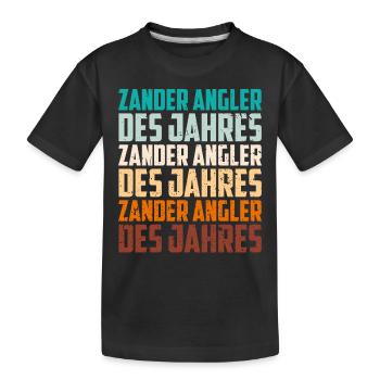 ZANDER ANGLER DES JAHRES ZANDER ANGLER DES JAHRES - Kinder Premium Bio T-Shirt - Schwarz - Vorne