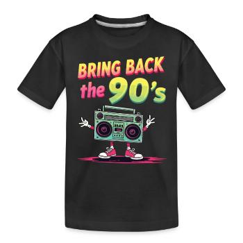 Bring Back the 90's Retro Boombox 90er Jahre - Kinder Premium Bio T-Shirt - Schwarz - Vorne