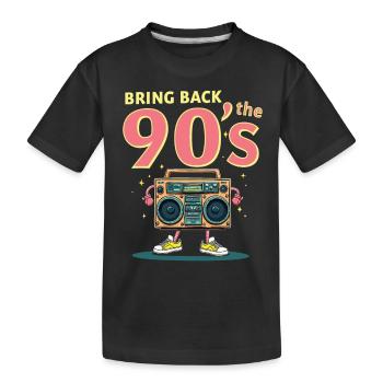 Bring Back the 90's Retro Boombox 90er Jahre - Kinder Premium Bio T-Shirt - Schwarz - Vorne
