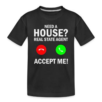 Immobilienmakler - Kinder Premium Bio T-Shirt - Schwarz - Vorne
