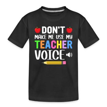 Teacher - Kids' Premium Organic T-Shirt - black - Front