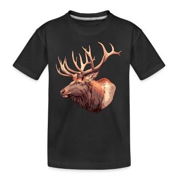 Elche Elch - Kinder Premium Bio T-Shirt - Schwarz - Vorne