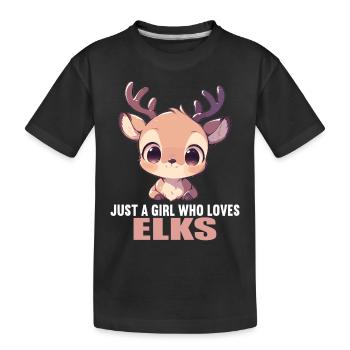 Elche Elch - Kinder Premium Bio T-Shirt - Schwarz - Vorne