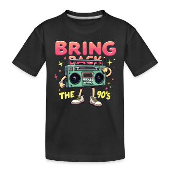 Bring Back the 90's Retro Boombox 90er Jahre - Kinder Premium Bio T-Shirt - Schwarz - Vorne