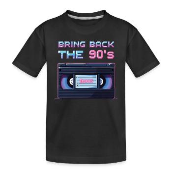 Bring Back the 90's Retro Boombox 90er Jahre - Kinder Premium Bio T-Shirt - Schwarz - Vorne