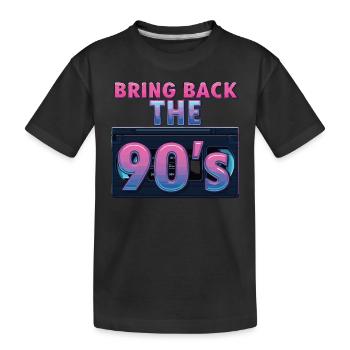 Bring Back the 90's Retro Boombox 90er Jahre - Kinder Premium Bio T-Shirt - Schwarz - Vorne