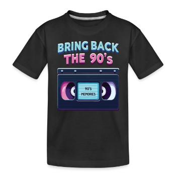 Bring Back the 90's Retro Boombox 90er Jahre - Kinder Premium Bio T-Shirt - Schwarz - Vorne