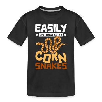 Facilement distrait par les serpents des blés - T-shirt bio Premium Enfant - noir - Devant