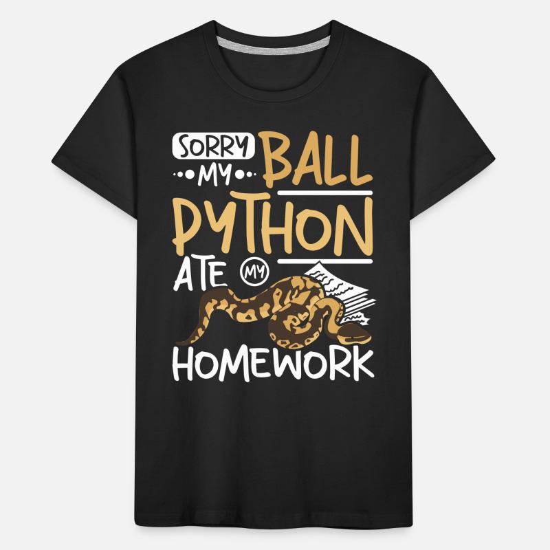 Désolé, mon python royal a mangé mes devoirs T-shirt bio Premium Enfant