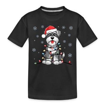 Standard Schnauzer Lumières de Noël Chiens de Noël - T-shirt bio Premium Enfant - noir - Devant
