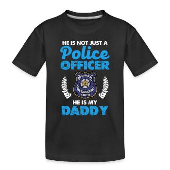 Ce n’est pas seulement un flic, c’est mon père - T-shirt bio Premium Enfant - noir - Devant