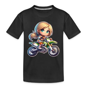 Motocross Femmes Filles Fille - T-shirt bio Premium Enfant - noir - Devant