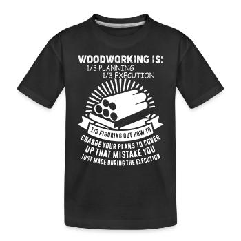 Woodworking Definition - Kids' Premium Organic T-Shirt - black - Front