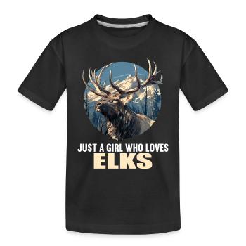 Elche Elch - Kinder Premium Bio T-Shirt - Schwarz - Vorne