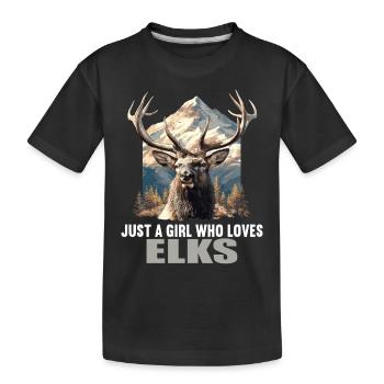 Elche Elch - Kinder Premium Bio T-Shirt - Schwarz - Vorne