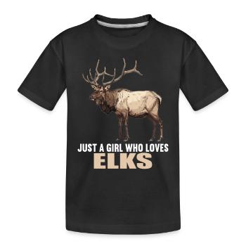Elche Elch - Kinder Premium Bio T-Shirt - Schwarz - Vorne