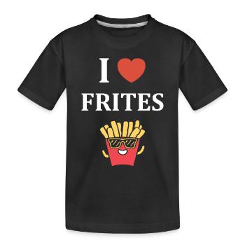 french fries - Kids' Premium Organic T-Shirt - black - Front