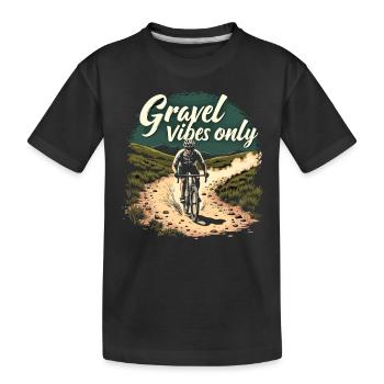 Gravel Vibes Only Gravel Bike Gravel Fahrrad - Kids' Premium Organic T-Shirt - black - Front