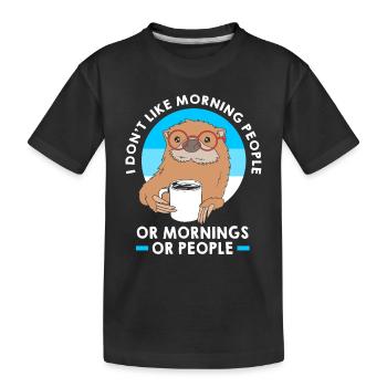 Otter - Kids' Premium Organic T-Shirt - black - Front