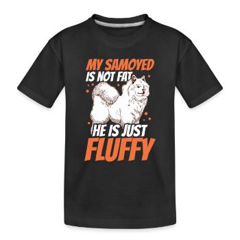 Samoyed is not fat Samoyedspitz Samoyed - Kids' Premium Organic T-Shirt - black - Front