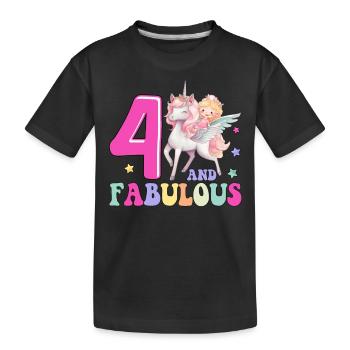 4 And Fabulous - Kids' Premium Organic T-Shirt - black - Front