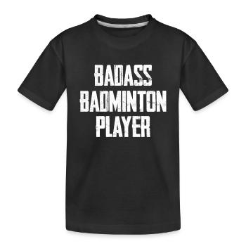 Joueur de badminton badass - T-shirt bio Premium Enfant - noir - Devant