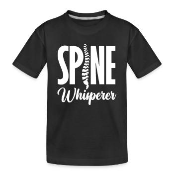Spine Whisperer Anatomie Kunstwerk - Kinder Premium Bio T-Shirt - Schwarz - Vorne