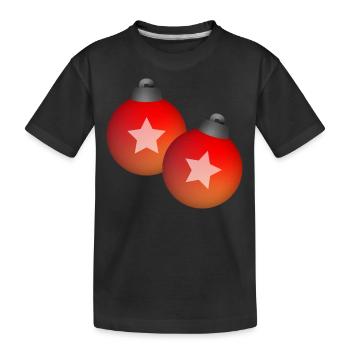 Weihnachten Kugeln Schmuck Winter Geschenk - Kinder Premium Bio T-Shirt - Schwarz - Vorne