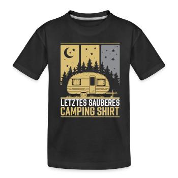 Letztes sauberes camping shirt - Kinder Premium Bio T-Shirt - Schwarz - Vorne