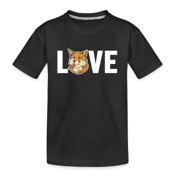 Fuchs Liebe Canidae Caninae Rotfuchs Fuchs Liebhaber Fuchs - Kinder Premium Bio T-Shirt - Schwarz - Vorne