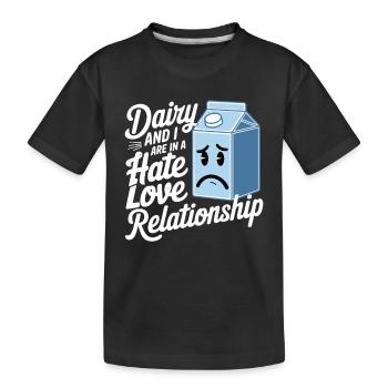 Lactose intolerance Lactose intolerant - Kids' Premium Organic T-Shirt - black - Front