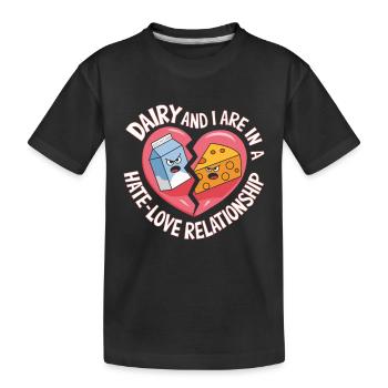 Lactose intolerance Lactose intolerant - Kids' Premium Organic T-Shirt - black - Front