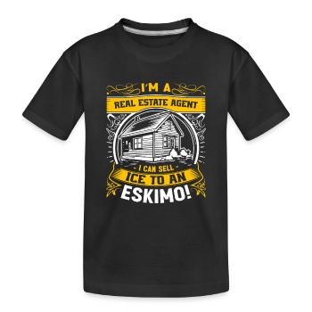 Ich bin Immobilienmakler – ich kann verkaufen - Kinder Premium Bio T-Shirt - Schwarz - Vorne