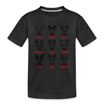 Humour de renne : de Dasher à Rudolph avec - T-shirt bio Premium Enfant - noir - Devant