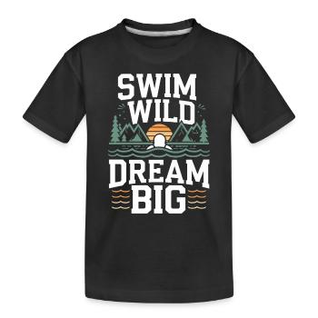 Natation sauvage Aventure en plein air et Open - T-shirt bio Premium Enfant - noir - Devant