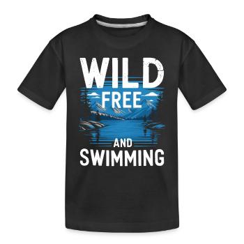 Natation sauvage Aventure en plein air et Open - T-shirt bio Premium Enfant - noir - Devant