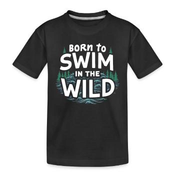 Natation sauvage Aventure en plein air et Open - T-shirt bio Premium Enfant - noir - Devant