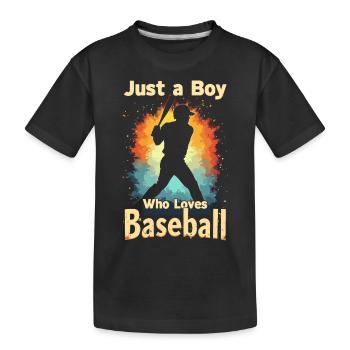 Baseball, Joueur De Baseball, Garçon, Joueur De Baseball - T-shirt bio Premium Enfant - noir - Devant