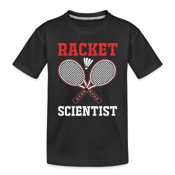Badminton - Kids' Premium Organic T-Shirt - black - Front