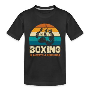 La boxe est toujours une bonne idée - T-shirt bio Premium Enfant - noir - Devant