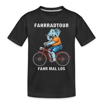 BIKE ELEPHANT BIKE TOUR RIDE OFF - Kids' Premium Organic T-Shirt - black - Front