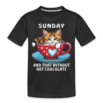 DIMANCHE ET CELA SANS CHOCOLAT CHAUD - T-shirt bio Premium Enfant - noir - Devant