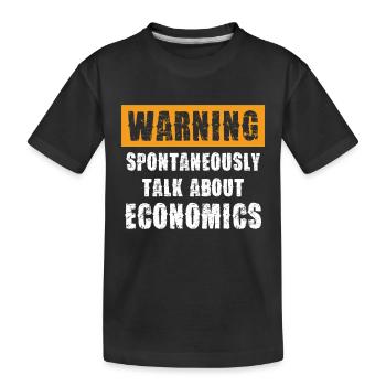 Attention : Conversations spontanées sur l’économie - T-shirt bio Premium Enfant - noir - Devant