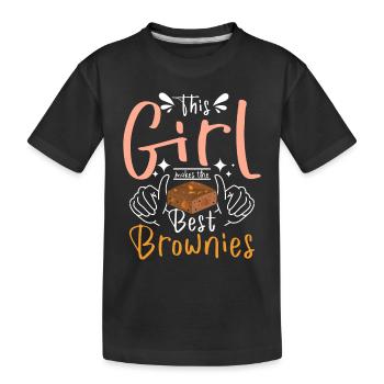 This girl makes the best brownies - Kinder Premium Bio T-Shirt - Schwarz - Vorne