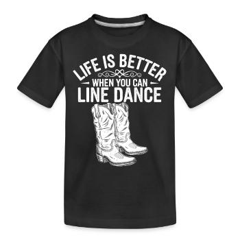 Line Dance bringt Freude - Kinder Premium Bio T-Shirt - Schwarz - Vorne