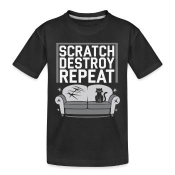 Amoureux des chats, Humour noir, Coquin, - T-shirt bio Premium Enfant - noir - Devant