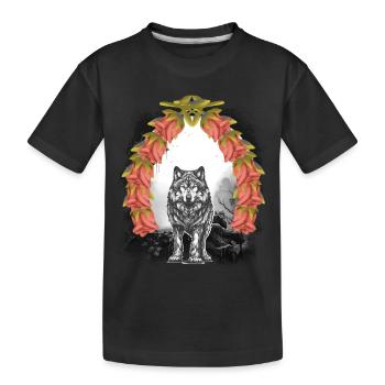 Loup loups Halloween conte de fées conte de fées caractère mystique - T-shirt bio Premium Enfant - noir - Devant