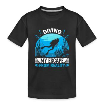 La plongée : Mon évasion de la réalité. - T-shirt bio Premium Enfant - noir - Devant