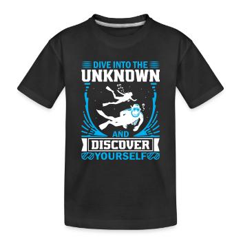 Plongez dans l’inconnu et découvrez-vous. - T-shirt bio Premium Enfant - noir - Devant